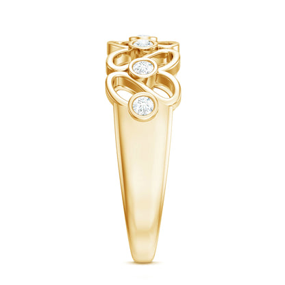 Contemporary Diamond Half Eternity Band Ring for Women