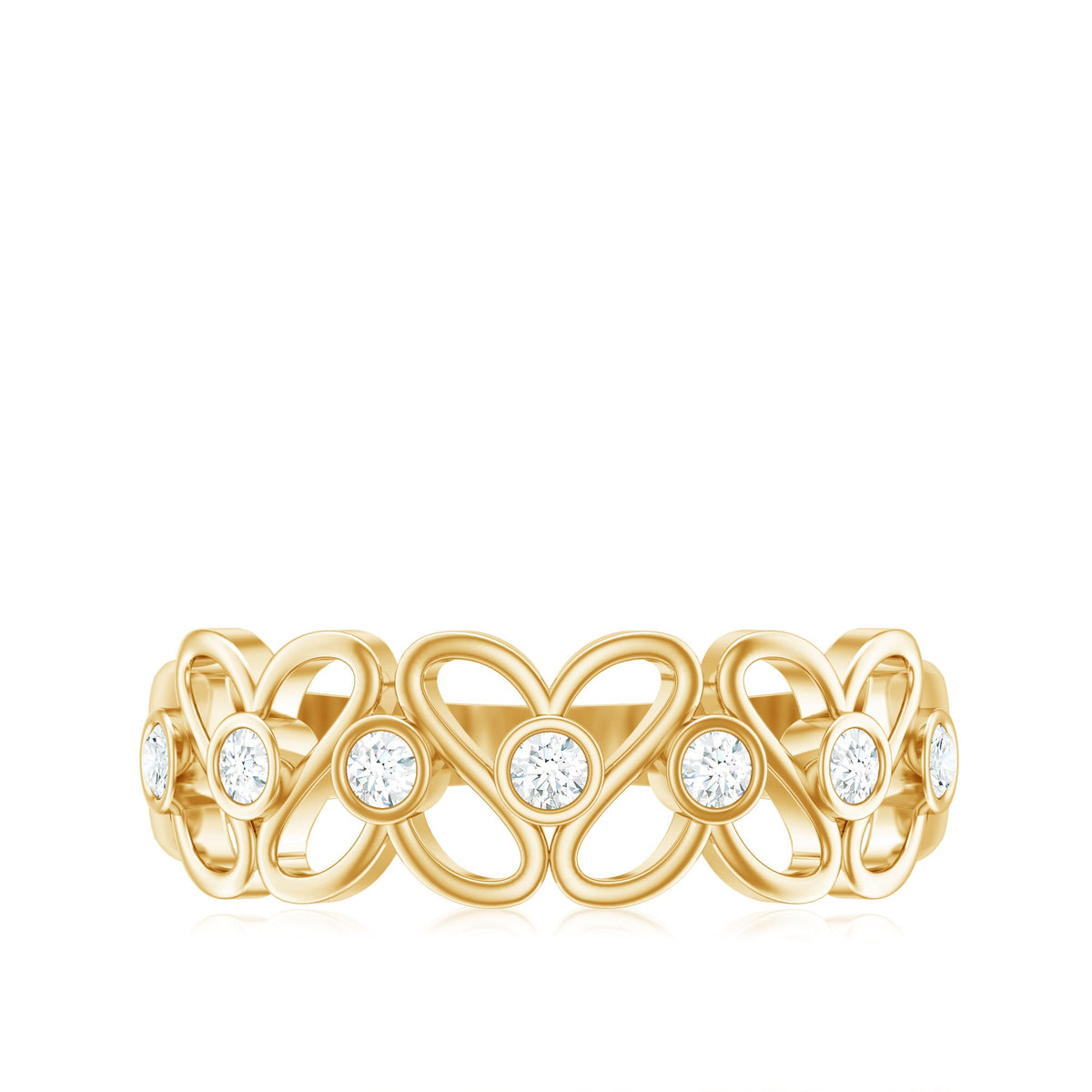 Contemporary Diamond Half Eternity Band Ring for Women