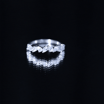 Natural Pear Shape Diamond Half Eternity Ring for Women