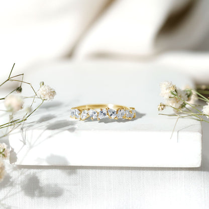 Natural Pear Shape Diamond Half Eternity Ring for Women