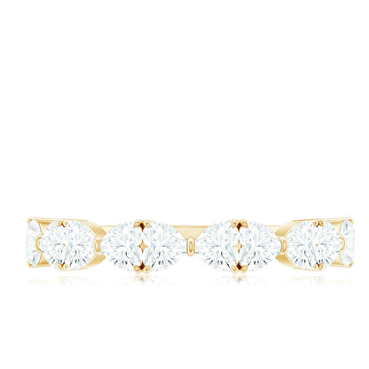 Heart Shaped Moissanite Wedding Band for Women