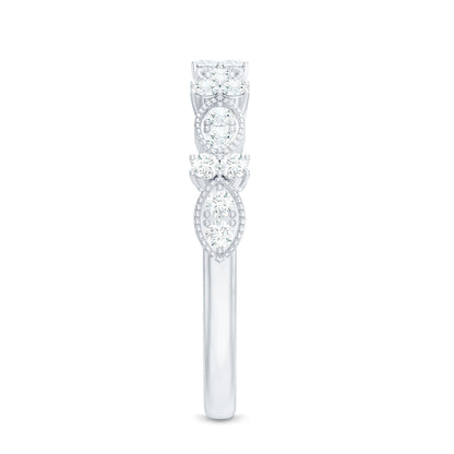 Designer Diamond Half Eternity Ring for Valentines