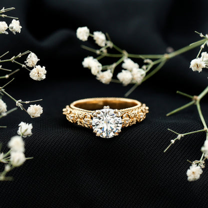 2 Carat Moissanite Double Prong Vintage Engagement Ring