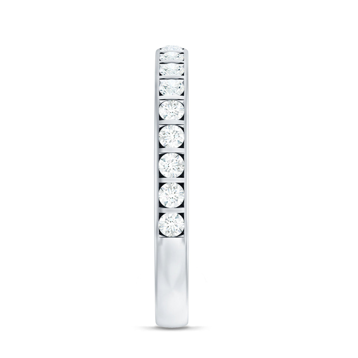 Bar Set Moissanite Half Eternity Band For Women