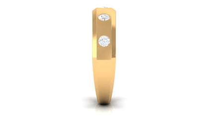 Certified Natural Diamond Mens Wedding Band
