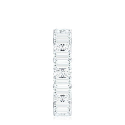 Round and Baguette Cut Moissanite Eternity Wedding Band