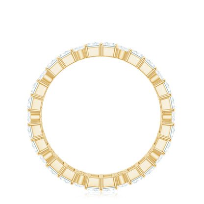 Round and Baguette Cut Moissanite Eternity Wedding Band