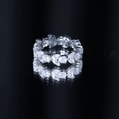 Certified Moissanite Leaf Eternity Band Ring for Women