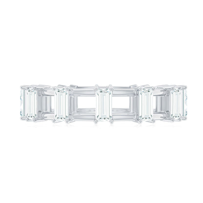 Moissanite Baguette Wedding Band with Certificate