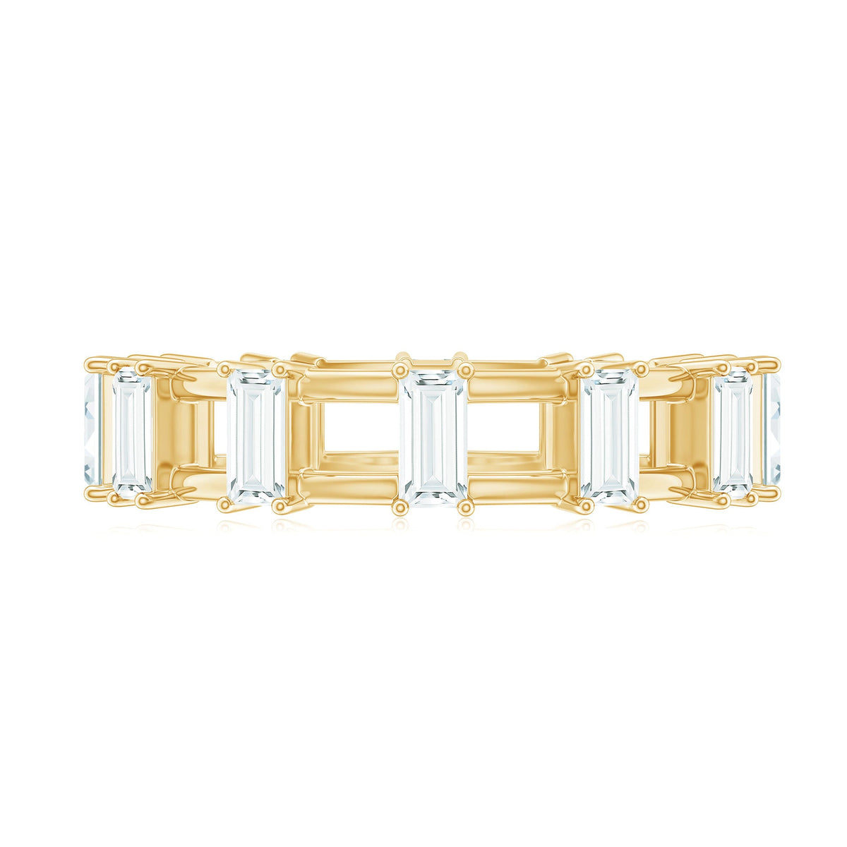 Moissanite Baguette Wedding Band with Certificate