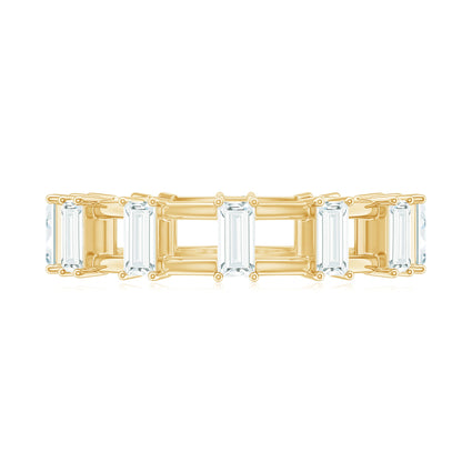 Moissanite Baguette Wedding Band with Certificate