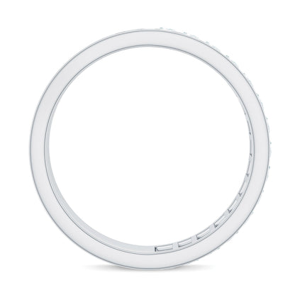 Certified Moissanite Wide Eternity Wedding Band