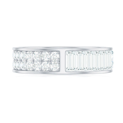 Certified Moissanite Wide Eternity Wedding Band