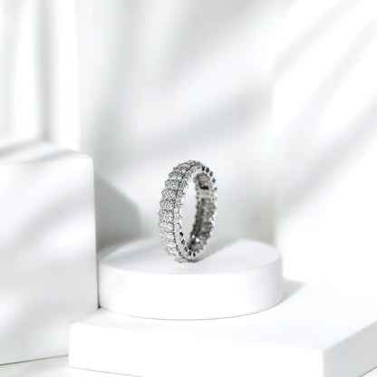 Certified Round Cut Moissanite Eternity Ring For Wedding