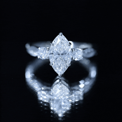 2 Carat Marquise Cut Lab Grown Diamond Crossover Engagement Ring with IGI Certificate