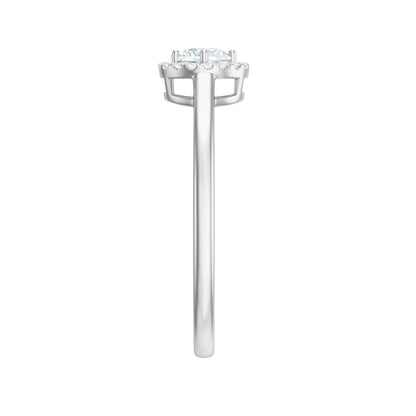 Certified Moissanite Promise Ring for Her with Halo