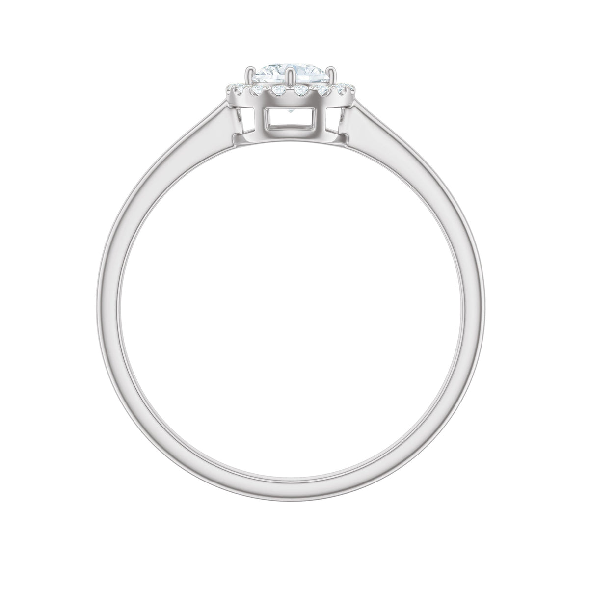Certified Moissanite Promise Ring for Her with Halo