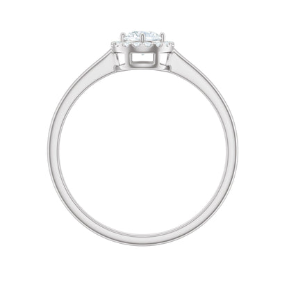 Certified Moissanite Promise Ring for Her with Halo