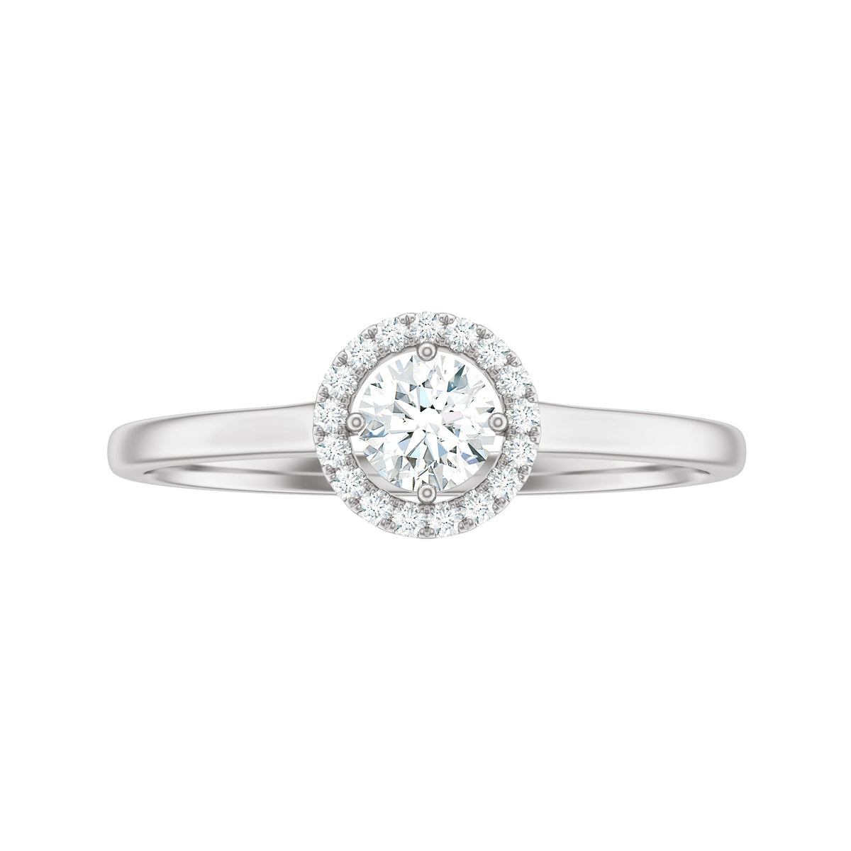 Certified Moissanite Promise Ring for Her with Halo