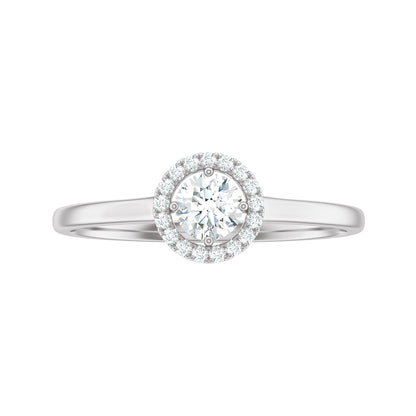 Certified Moissanite Promise Ring for Her with Halo