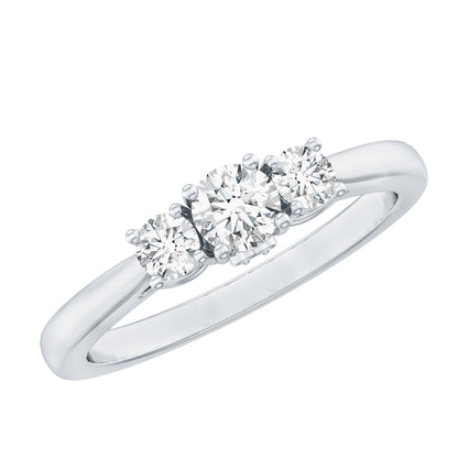 Brilliant Cut Moissanite 3 Stone Promise Ring for Women