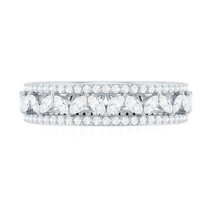 Certified Marquise Moissanite Wedding Band