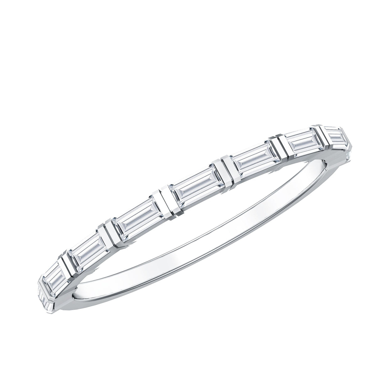 Bar Set Moissanite Eternity East West Ring