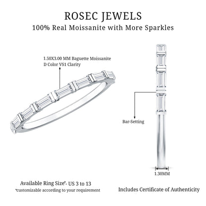 Bar Set Moissanite Eternity East West Ring