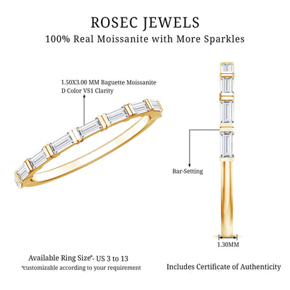 Bar Set Moissanite Eternity East West Ring