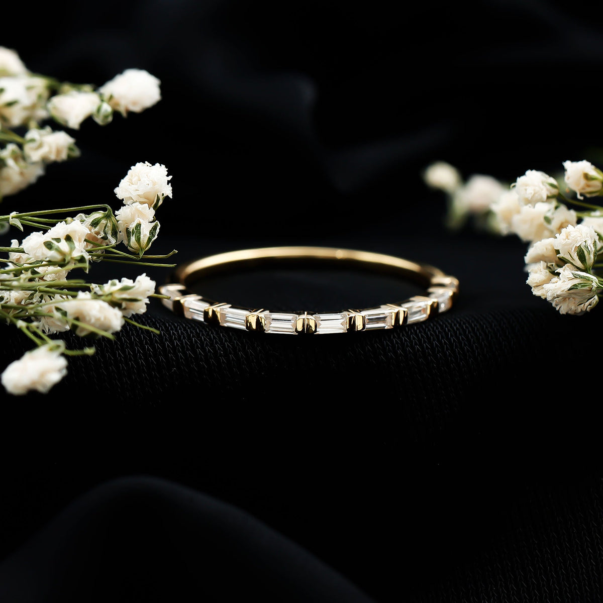 Bar Set Moissanite Eternity East West Ring