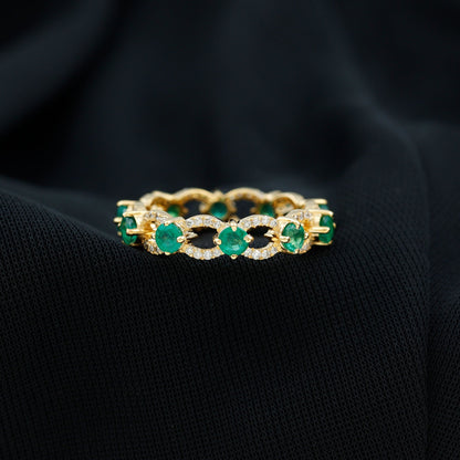 Designer Lab Grown Emerald Diamond Eternity Wedding Band
