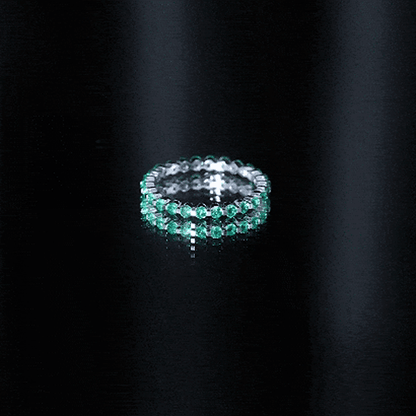 Certified Emerald Floating Eternity Band for Women