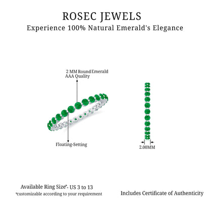 Certified Emerald Floating Eternity Band for Women