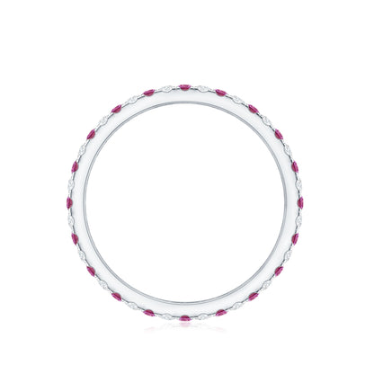 Pink Tourmaline and Diamond Stackable Ring
