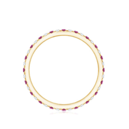 Pink Tourmaline and Diamond Stackable Ring
