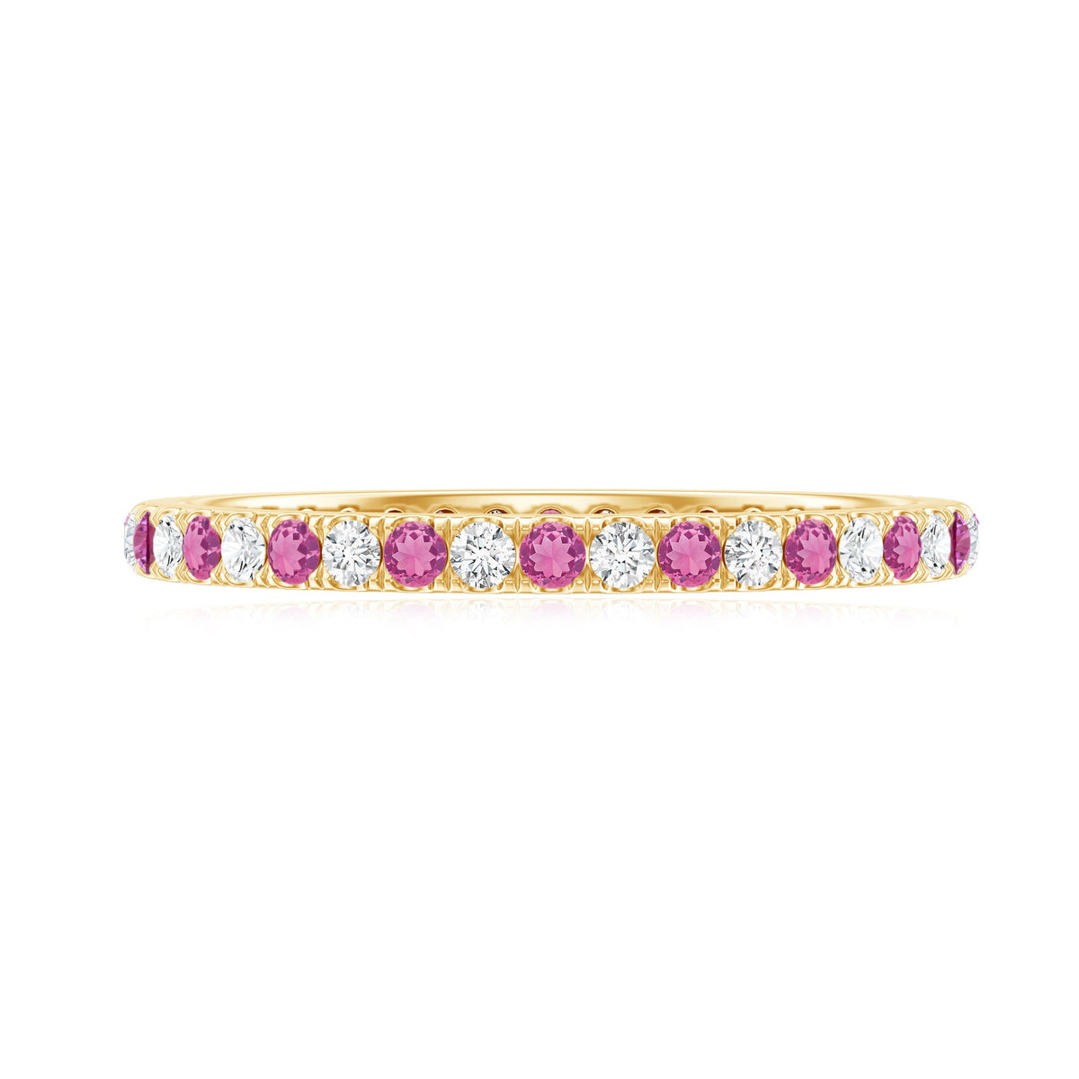 Pink Tourmaline and Diamond Stackable Ring