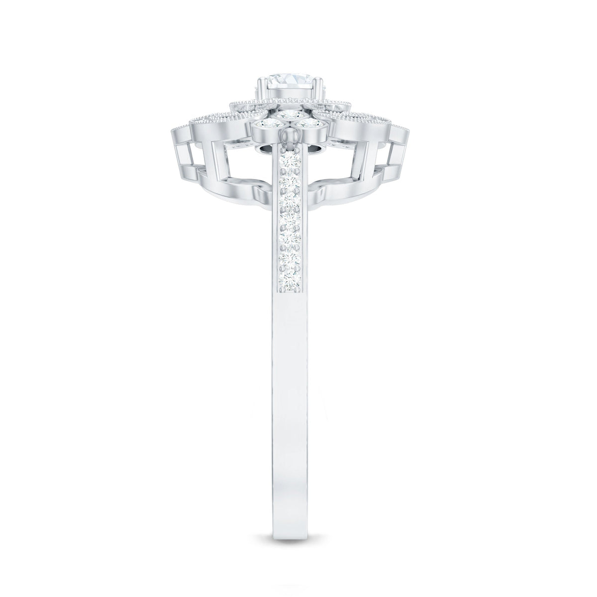 Vintage Looking Diamond Engagement Ring for Women