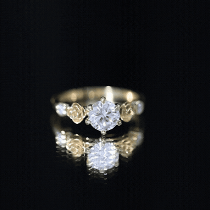 Brilliant Cut Moissanite Rose Engagement Ring For Women