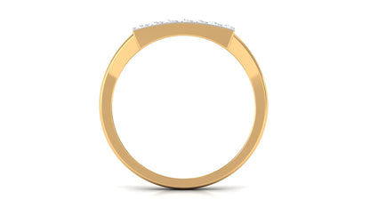 Natural Mens Diamond Band Ring with Black Enamel