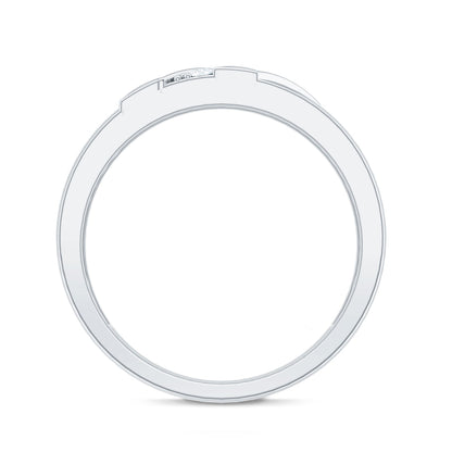 Natural Mens Diamond Wedding Band with Black Enamel
