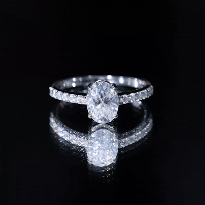 1 Carat Moissanite Oblong Engagement Ring for Women