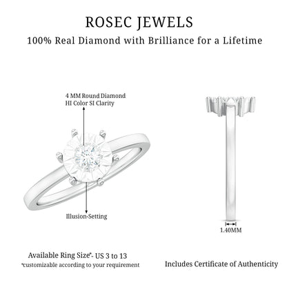Natural Diamond Promise Ring in Illusion Setting