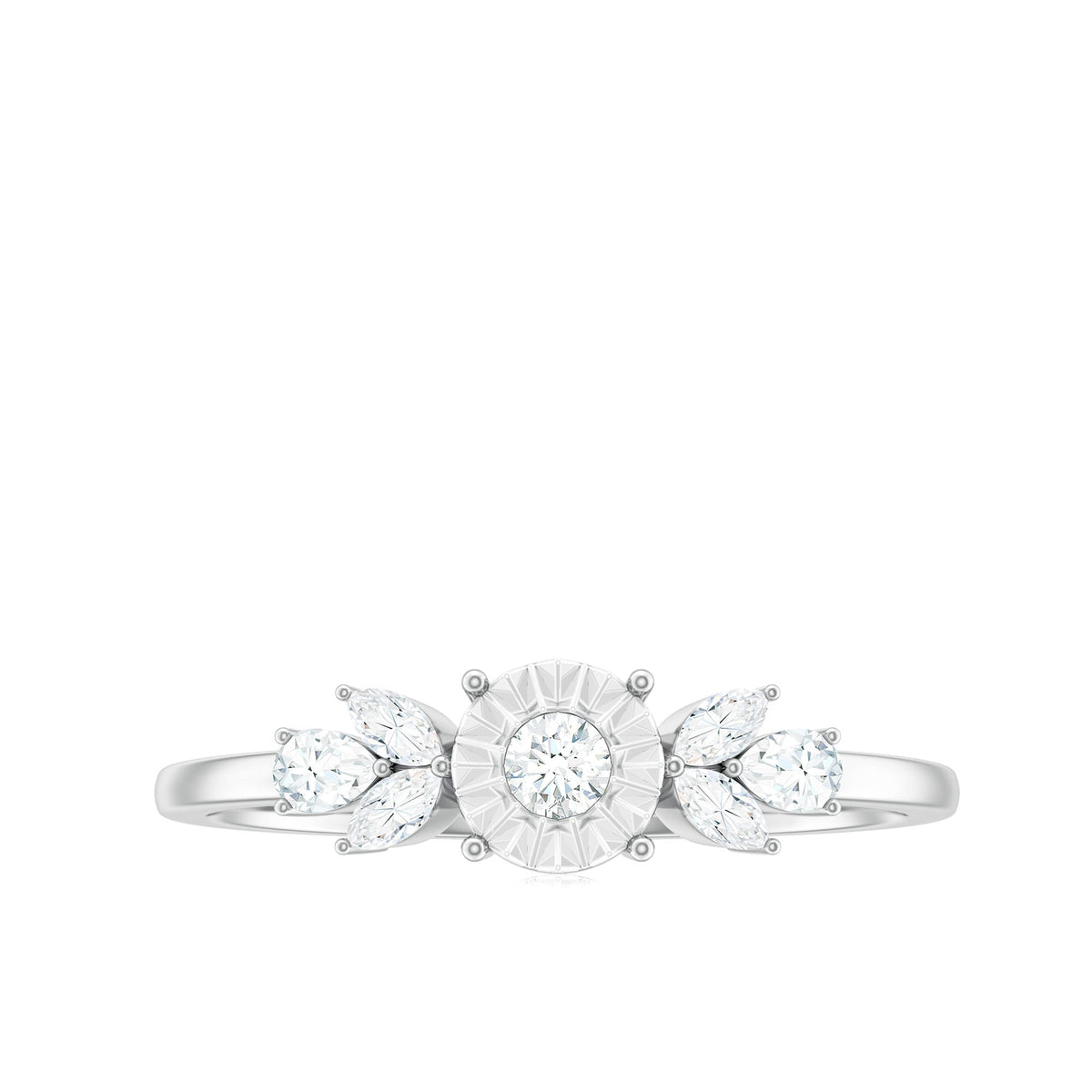 Nature Inspired Diamond Leaf Promise Ring for Women
