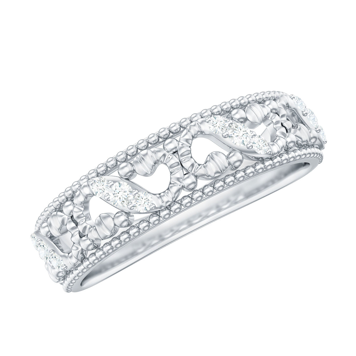 Vintage Looking Diamond Band Ring for Women