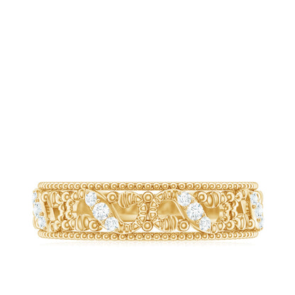 Vintage Looking Diamond Band Ring for Women