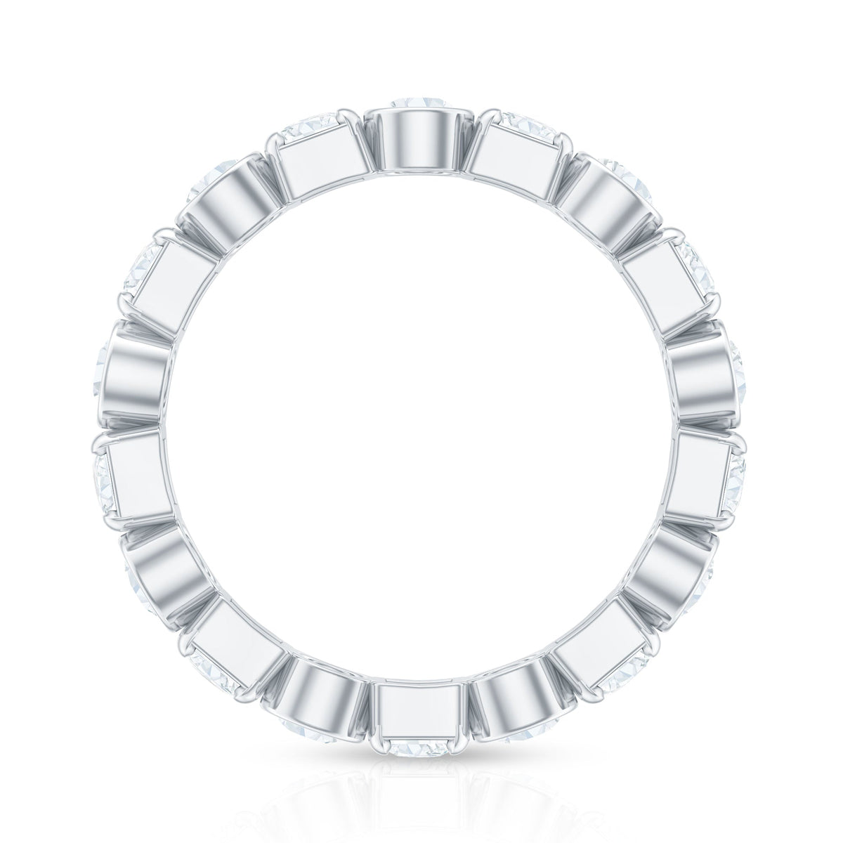 Round Moissanite Eternity Wedding Band with Certificate