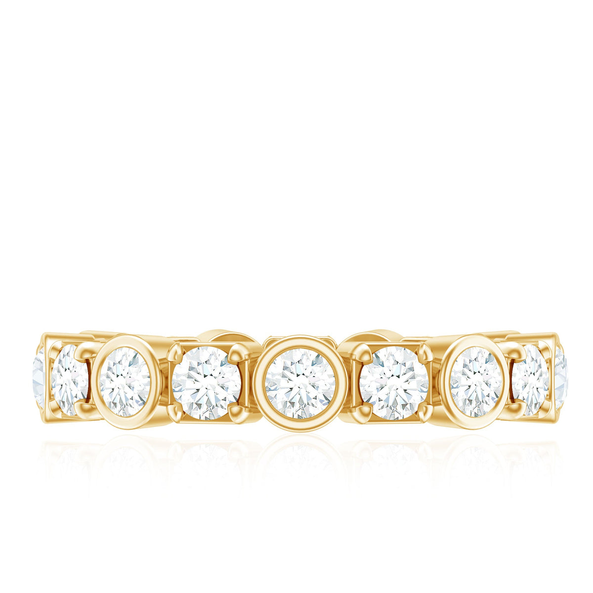 Round Moissanite Eternity Wedding Band with Certificate