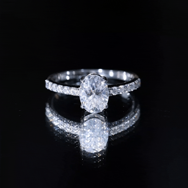 Certified 1 Carat Lab Grown Diamond Oval Engagement Ring