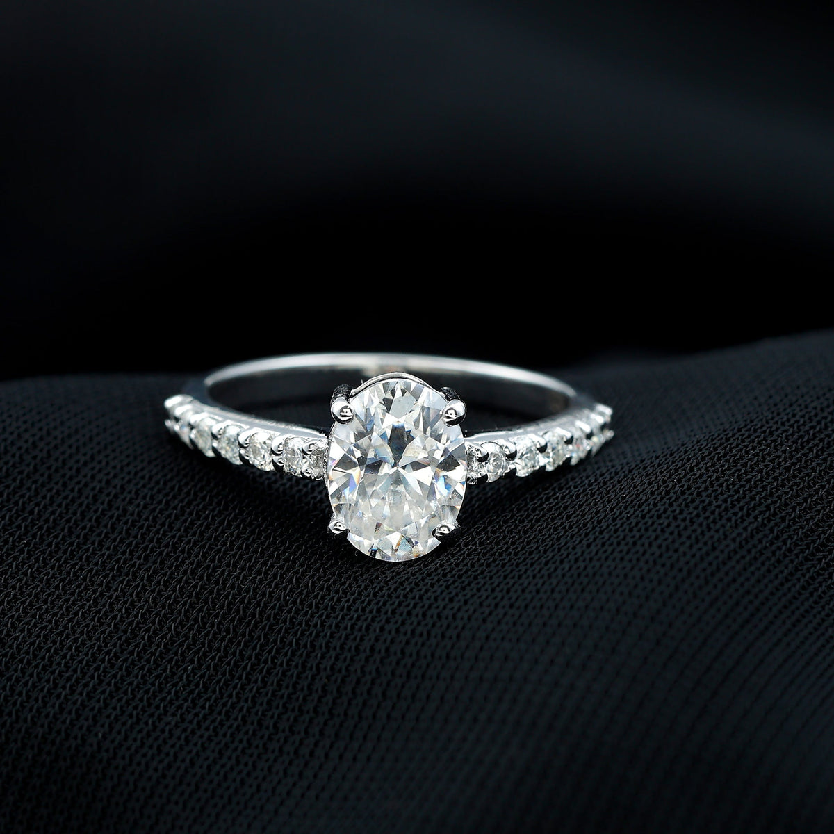 Certified 1 Carat Lab Grown Diamond Oval Engagement Ring