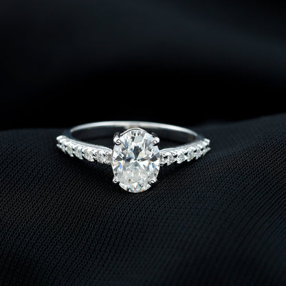Certified 1 Carat Lab Grown Diamond Oval Engagement Ring